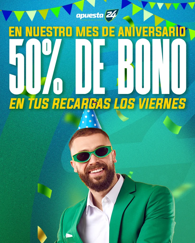 50% de bono en tus recargas los viernes de Mayo!